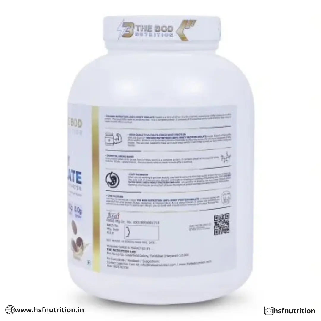 The Bod Nutrition 100% Whey Isolate -  2kg, 25gm, Rich Chocolate The Bod Nutrition