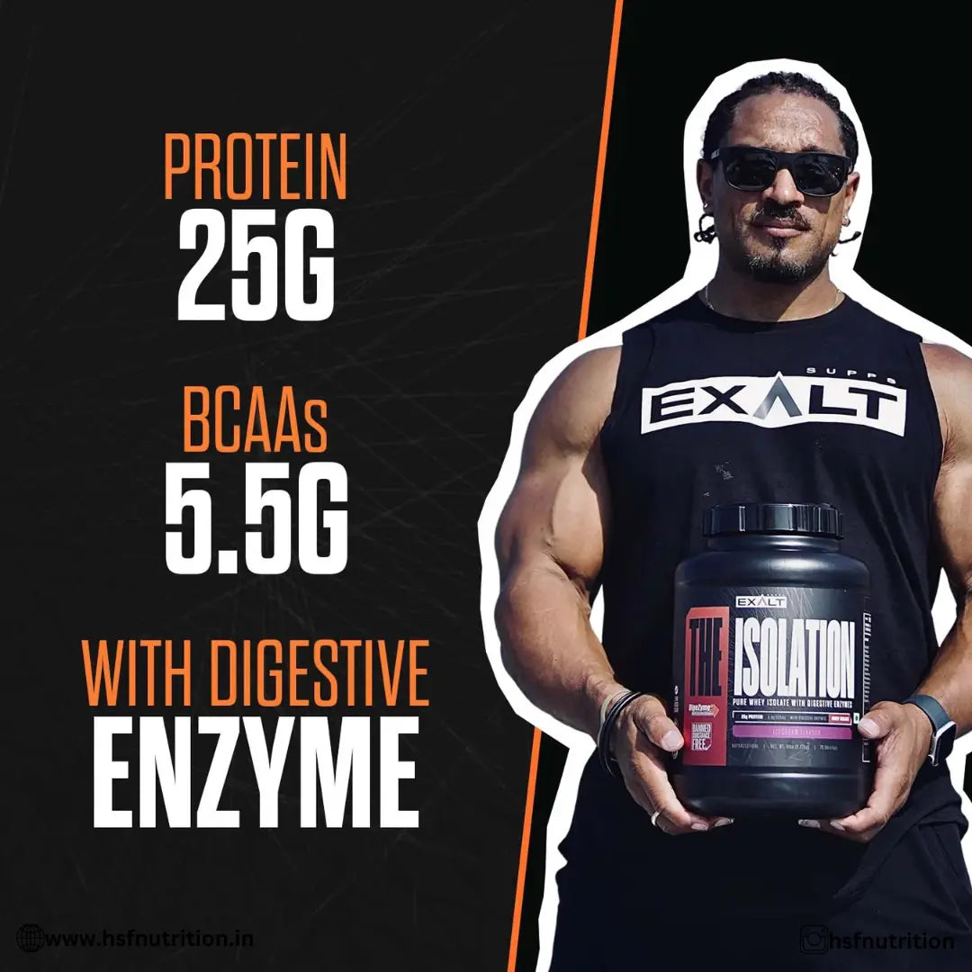 EXALT SUPPS The Isolation Whey Isolate with Digestive Enzymes - 30 Servings, 2 lbs / 907g (Chocolate) - Hold Strong Fitness & Nutrition