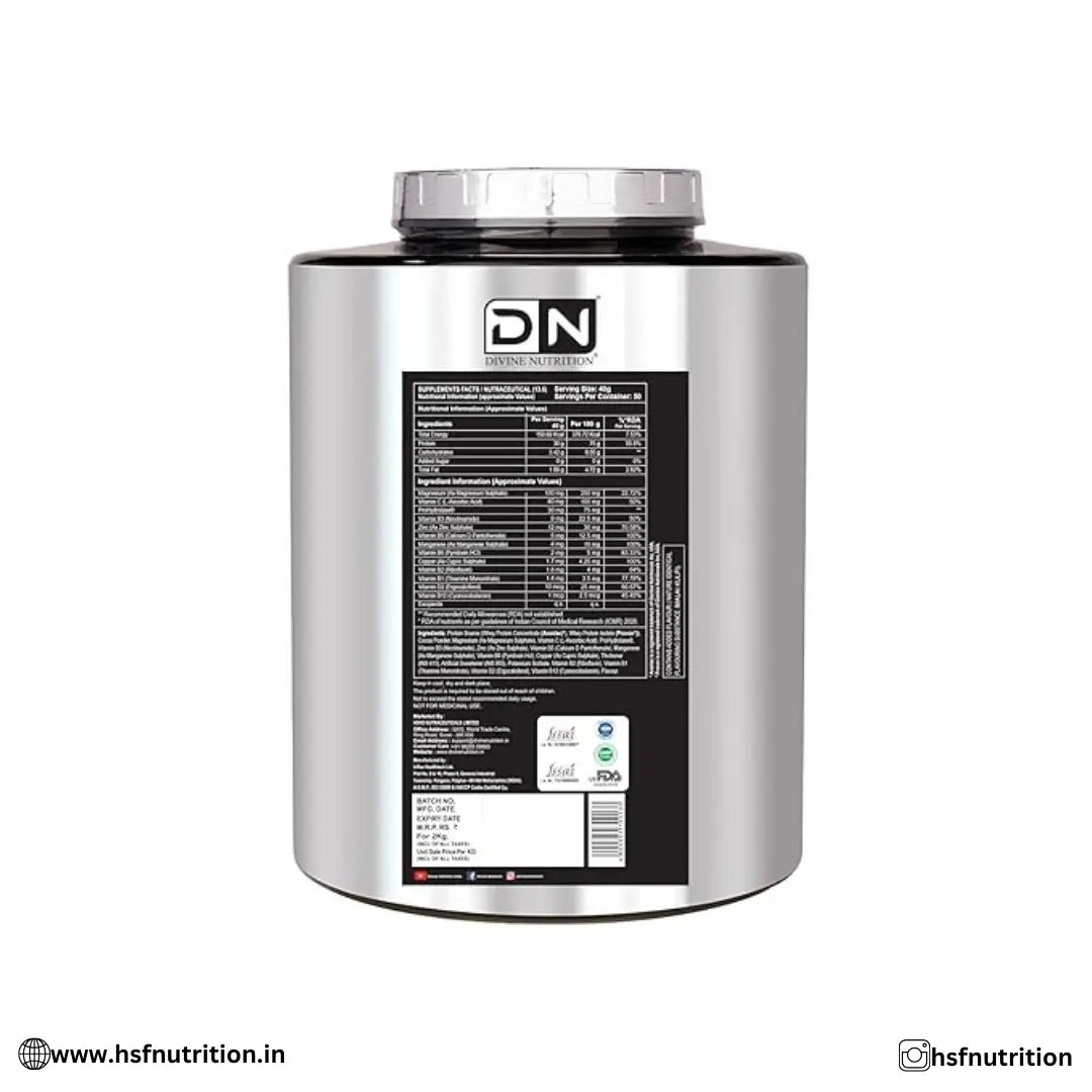 DIVINE NUTRITION Life Whey Protein - 30g Protein, 50 Servings, 2Kg, American Ice-Cream - Hold Strong Fitness & Nutrition