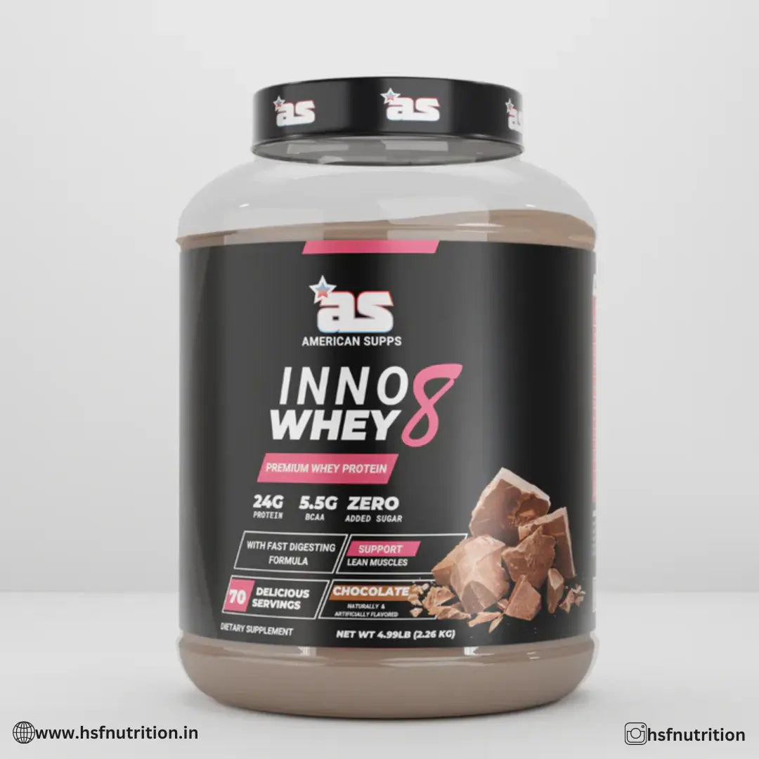 INNO Whey8 Whey Protein - 2.26kg, 24gm, Chocolate - Hold Strong Fitness & Nutrition