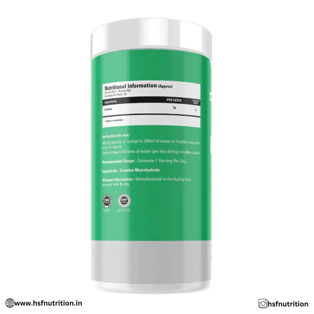 Gibbon Creatine Monohydrate 3000mg - 100gm, 33 Serving, Unflavored - Hold Strong Fitness & Nutrition