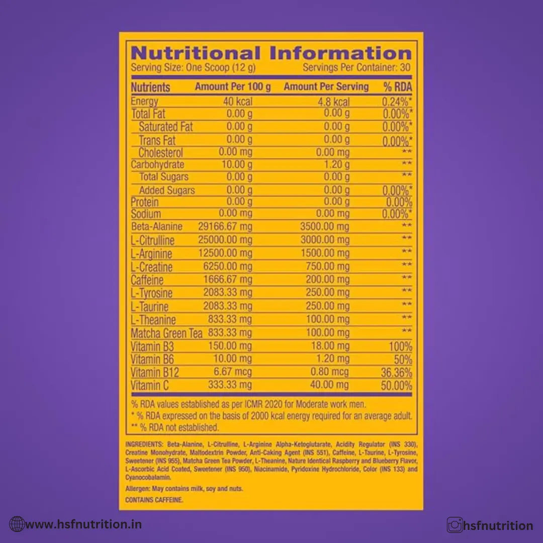 GNC Pro Performance PreWorkout - 360 gm, 30 Servings, Blue Raspberry - Hold Strong Fitness & Nutrition
