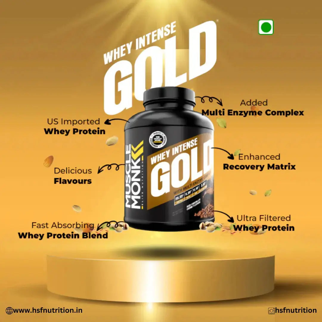 Muscle Monk Whey Intense Gold Protein – 2kg, 60 Servings Muscle Monk