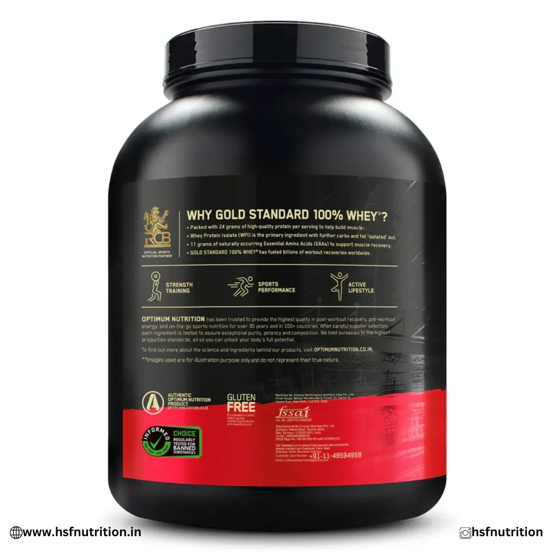 Optimum Nutrition ON Gold Standard 100% Whey Protein - 2.27 Kg, 74 Serving, Double Rich Chocolate OPTIMUM NUTRITION