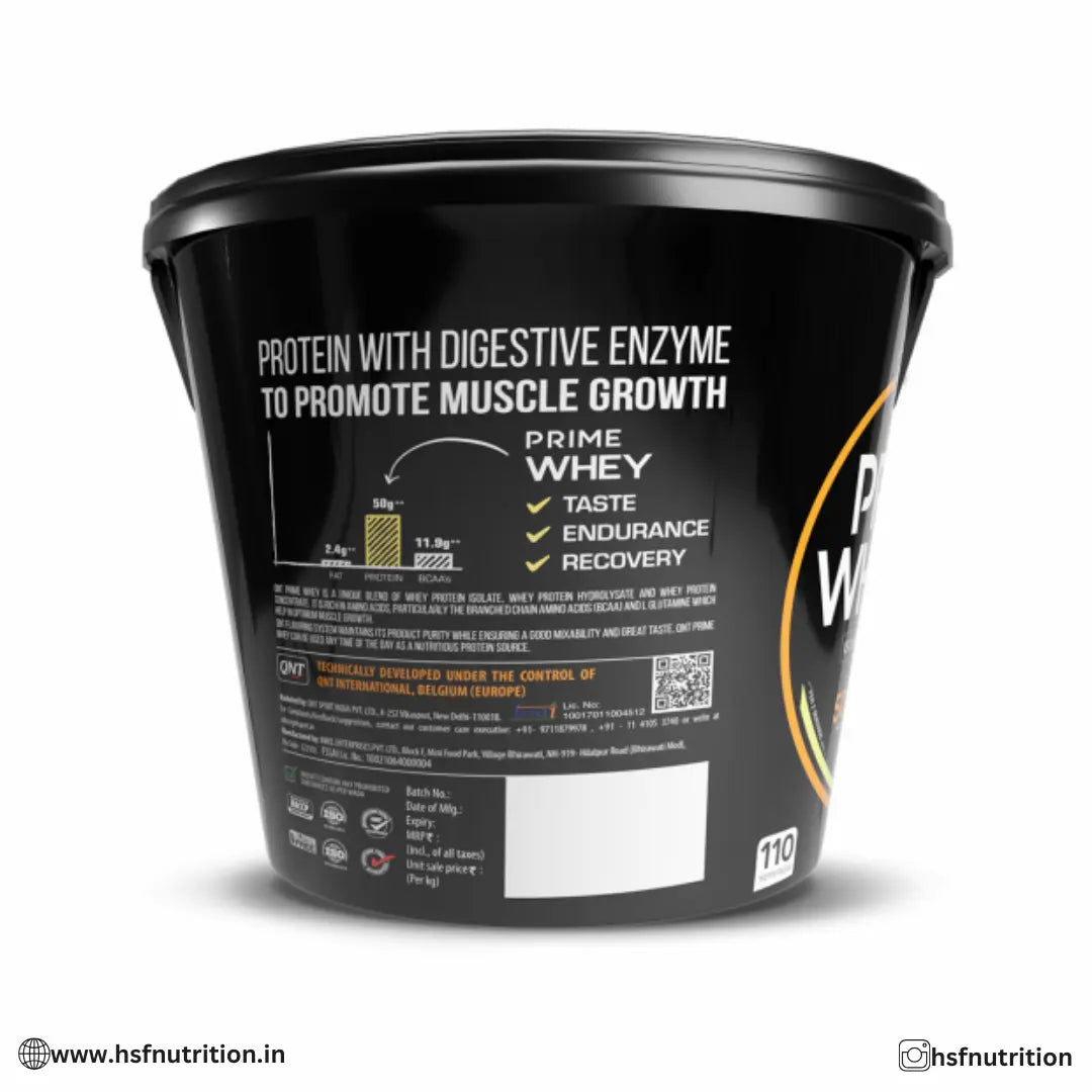 QNT Prime Whey Protein Powder - 4 Kg, 25 g, 120 Servings - Hold Strong Fitness & Nutrition
