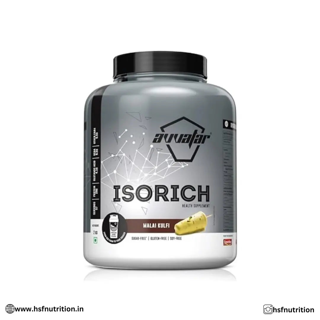 Avvatar Whey Isorich Protein - 2Kg, Malai Kulfi, 29gm, Isolate Protein - Hold Strong Fitness & Nutrition