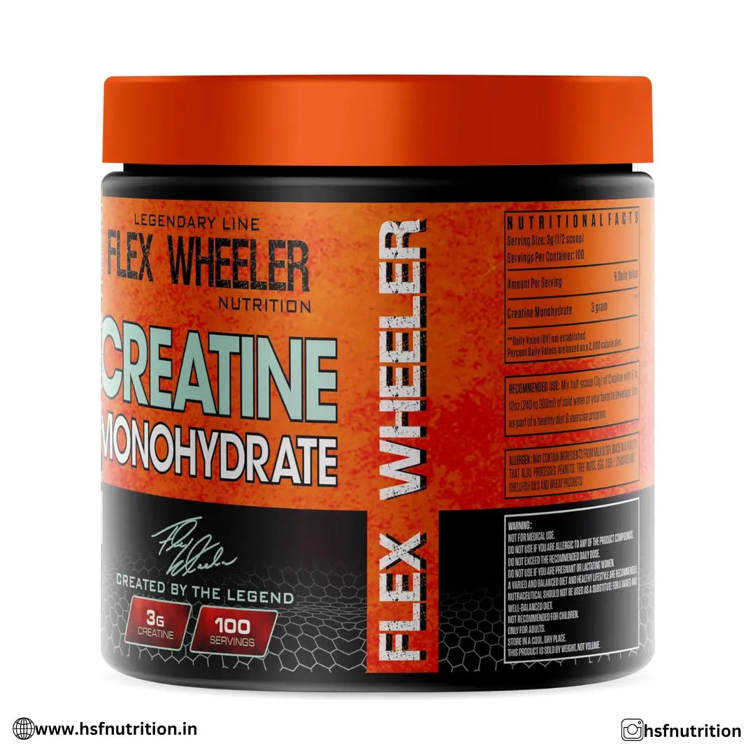 Flex Wheeler Creatine Monohydrate - 100 Serving, 300 gm, Unflavored - Hold Strong Fitness & Nutrition