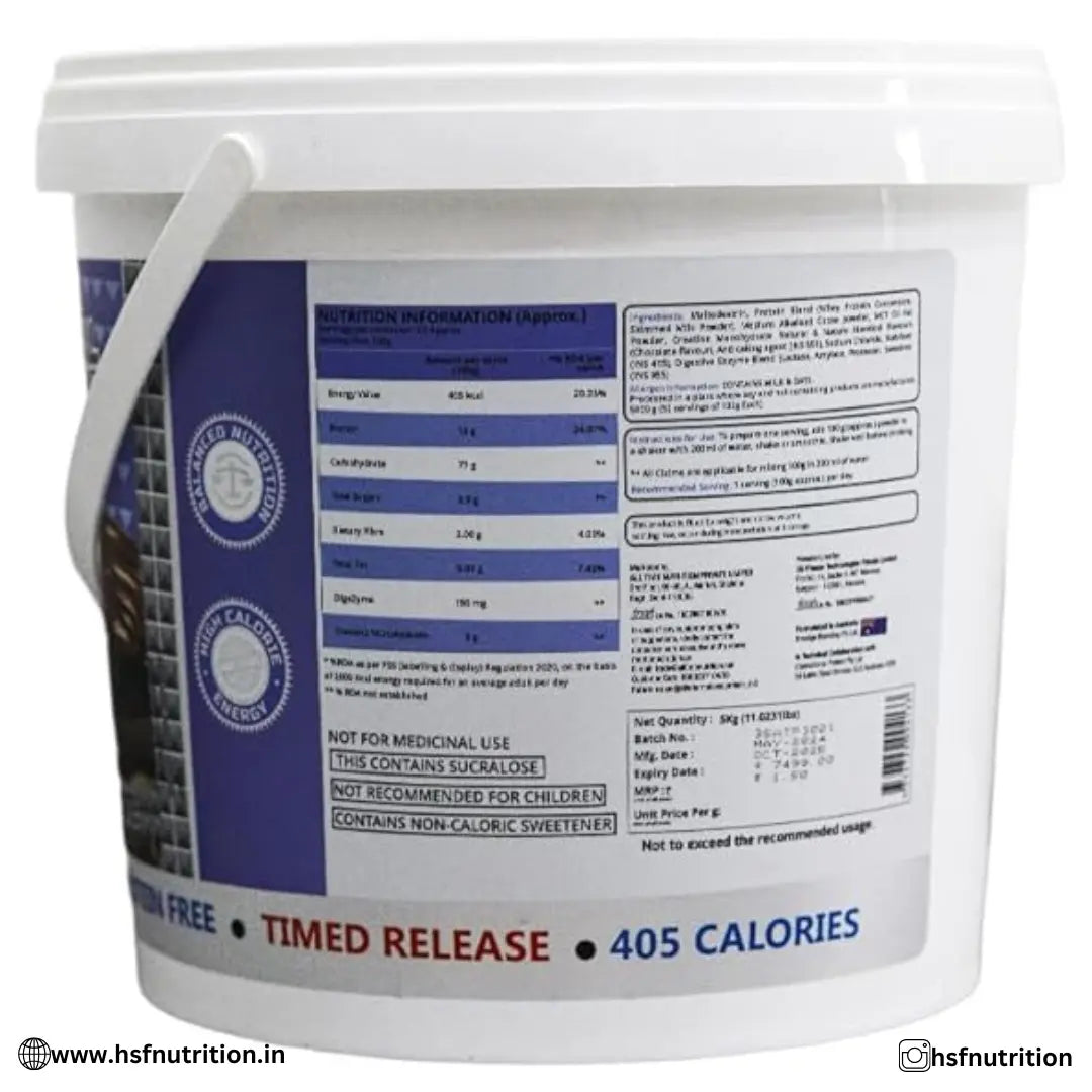 International Protein Heavy Weight Mass Gainer - 5kg, 50 Servings - Hold Strong Fitness & Nutrition