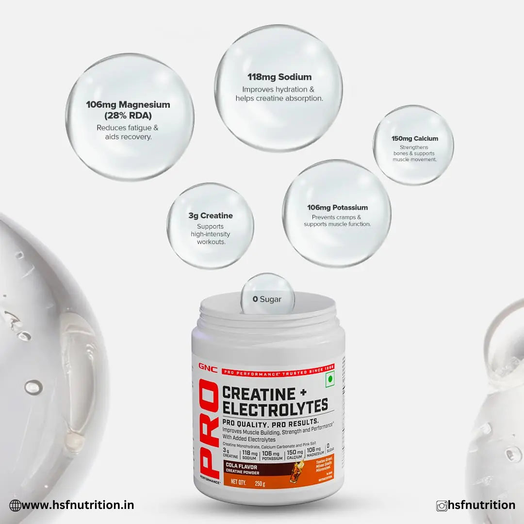 GNC Pro Performance Pure Micronized Creatine Monohydrate - 250 gm, 80 Serving, Unflavoured (Copy) GNC