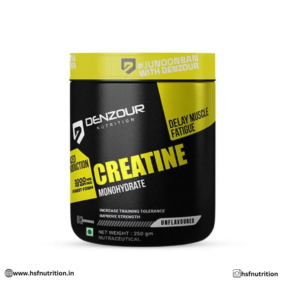Denzour Nutrition Creatine Monohydrate - 250gm, 83 Serving, Unflavoured - Hold Strong Fitness & Nutrition