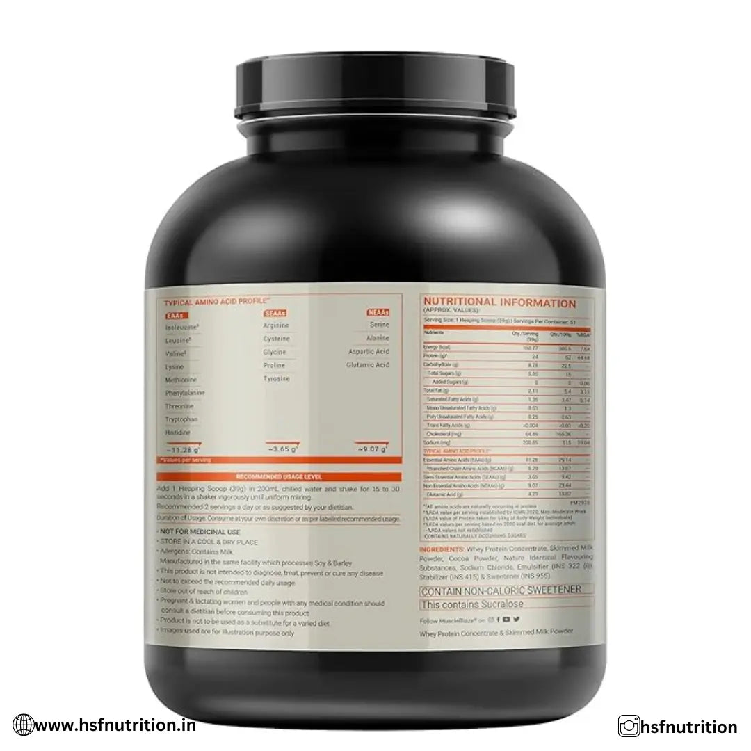 MuscleBlaze MB Fuel One Whey Protein - 2kg, Chocolate, 24g Protein - Hold Strong Fitness & Nutrition