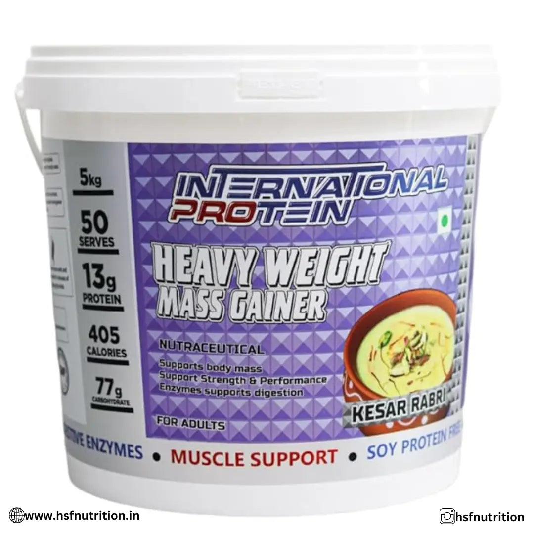 International Protein Heavy Weight Mass Gainer - 5kg, 50 Servings - Hold Strong Fitness & Nutrition