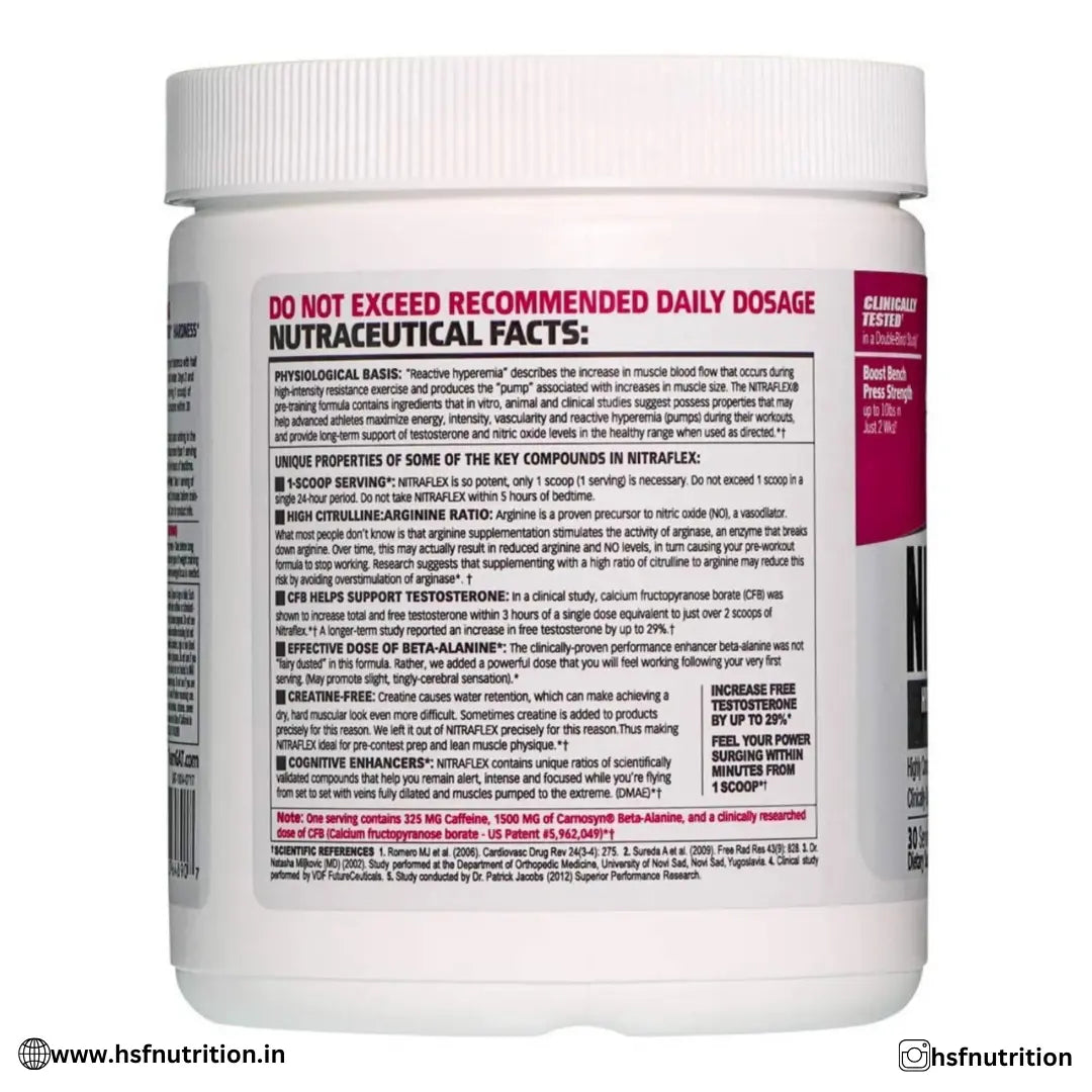 GAT Sports Nitraflex Preworkout - 30 Serving, Fruit Punch, 300 gm - Hold Strong Fitness & Nutrition