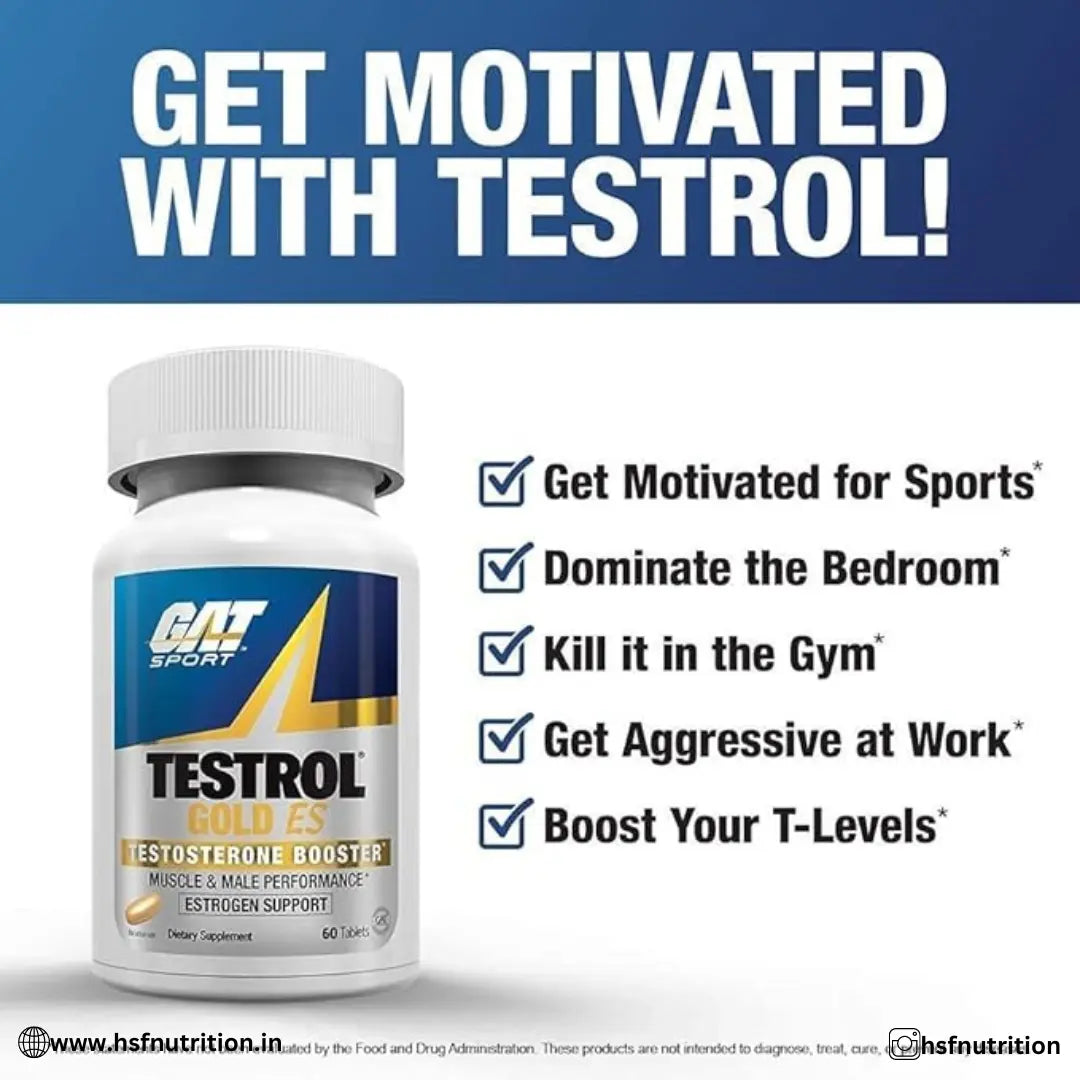 GAT Sports Testrol Gold ES - 60 Tablets | Testosterone Booster - Hold Strong Fitness & Nutrition