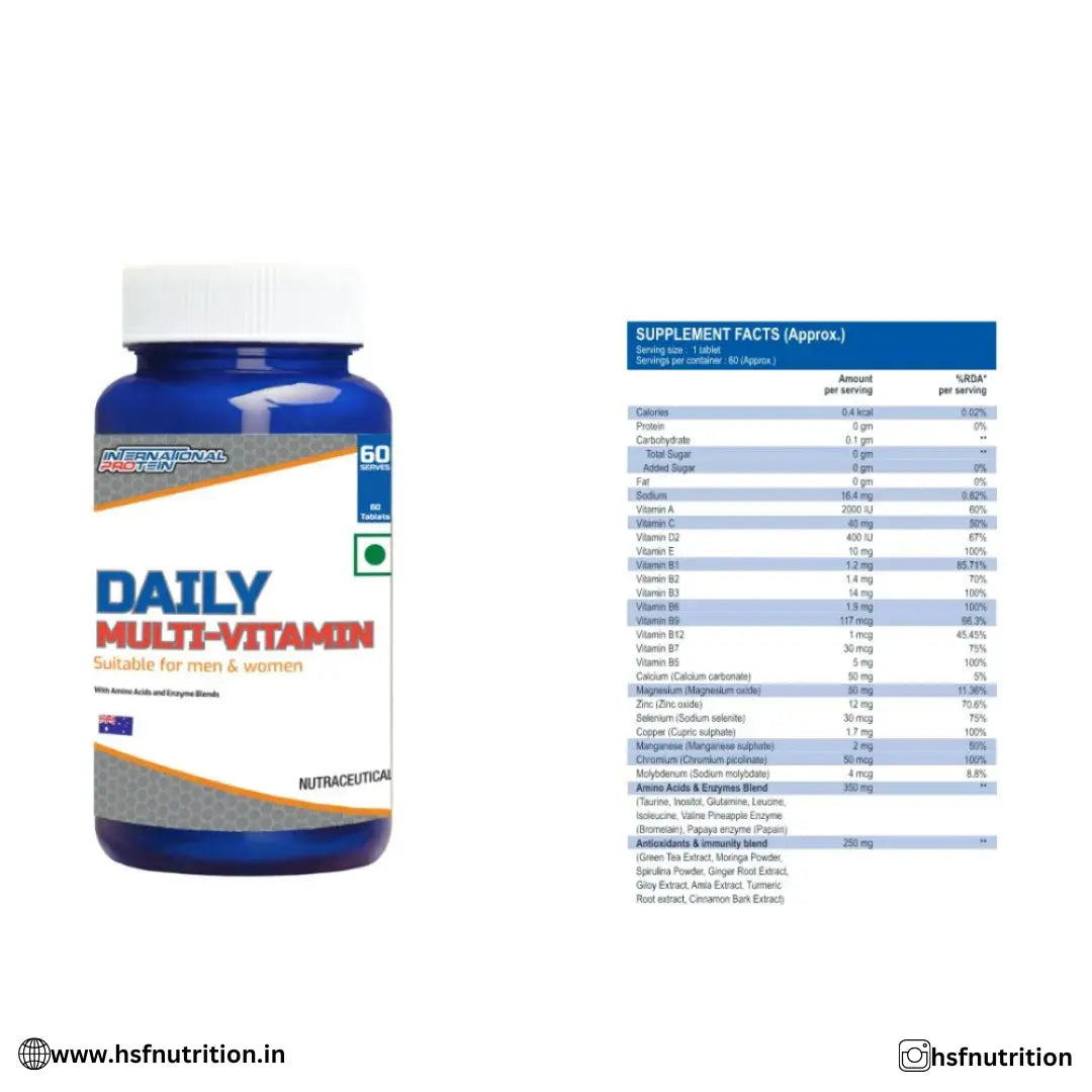 International Protein Daily MultiVitamin - 60 Tablets - Hold Strong Fitness & Nutrition