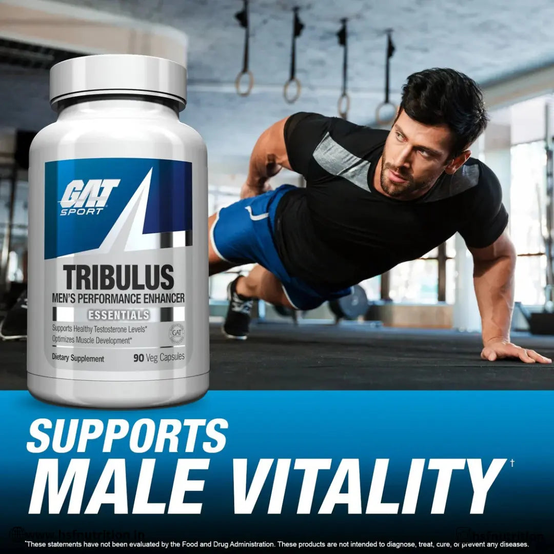 GAT Sports Tribulus – 90 Tablets | Natural Testosterone Support & Performance Booster - Hold Strong Fitness & Nutrition