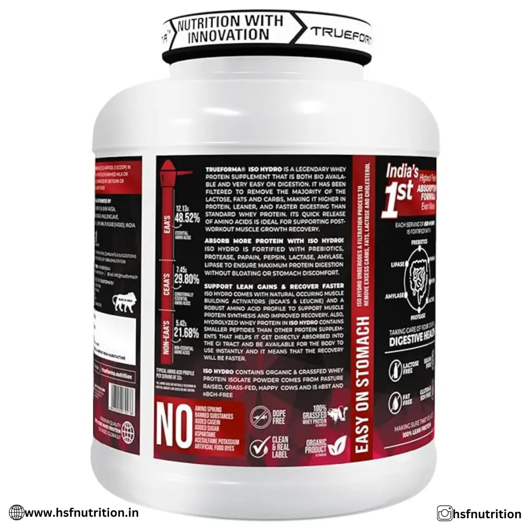 Trueforma ISO Hydro 100% Whey Protein Isolate - 1.75KG, 54 Servings, Chocolate Caramel - Hold Strong Fitness & Nutrition