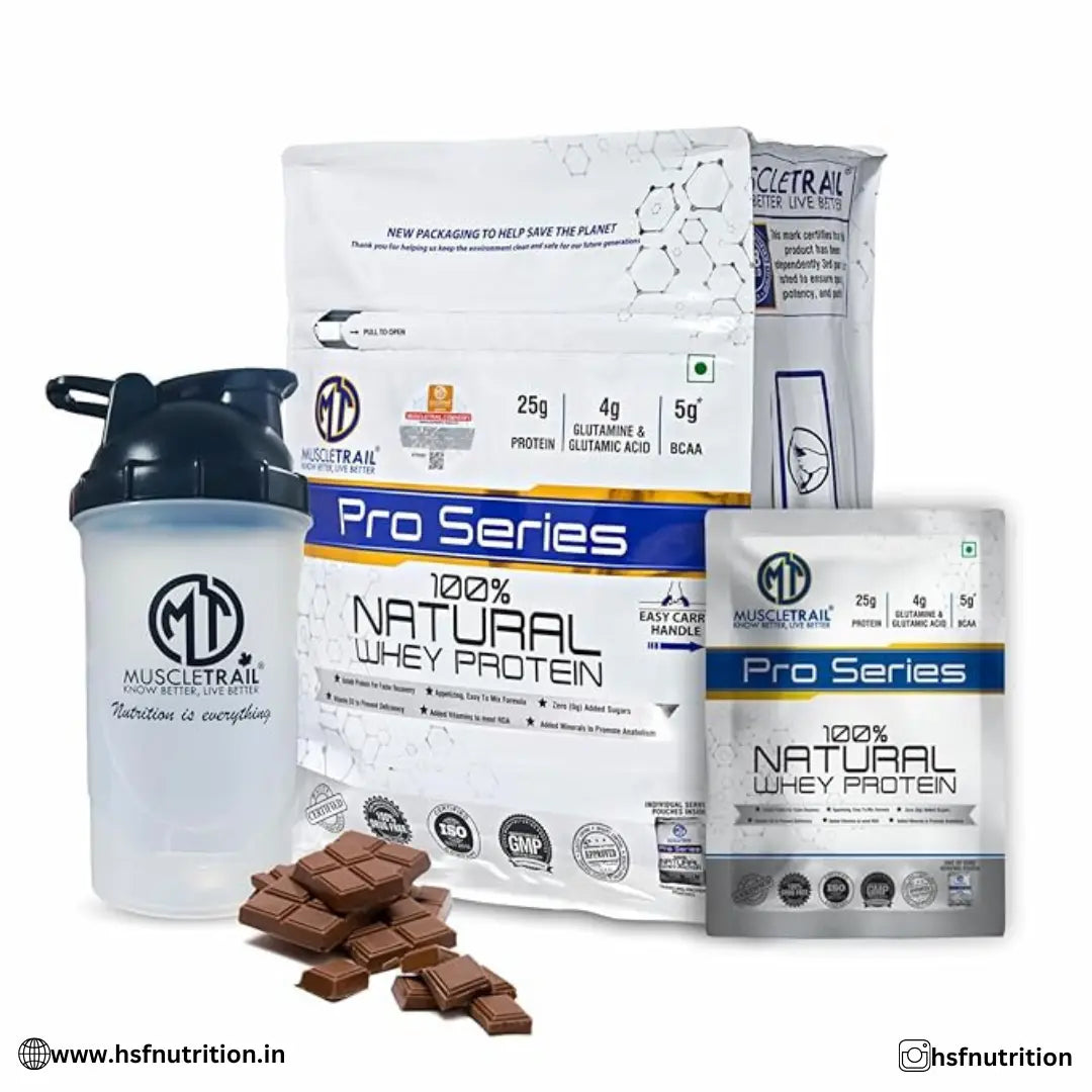 MuscleTrail Pro Series Whey Protein - 1.79Kg, Chocolate, 50 Pouches, 25gm - Hold Strong Fitness & Nutrition