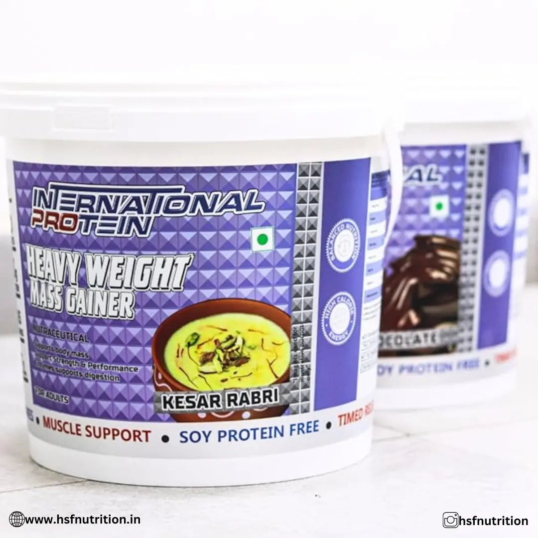 International Protein Heavy Weight Mass Gainer - 5kg, 50 Servings - Hold Strong Fitness & Nutrition