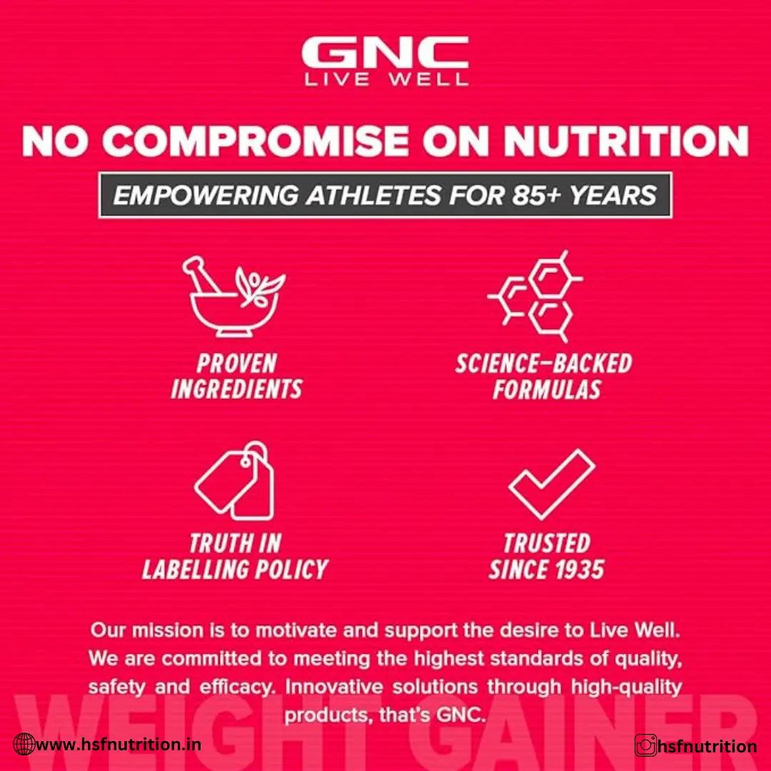 GNC Pro Performance Weight Gainer - 3 Kg, Double Chocolate | 73g Protein, 440g Carbs, 2200 Cal - Hold Strong Fitness & Nutrition