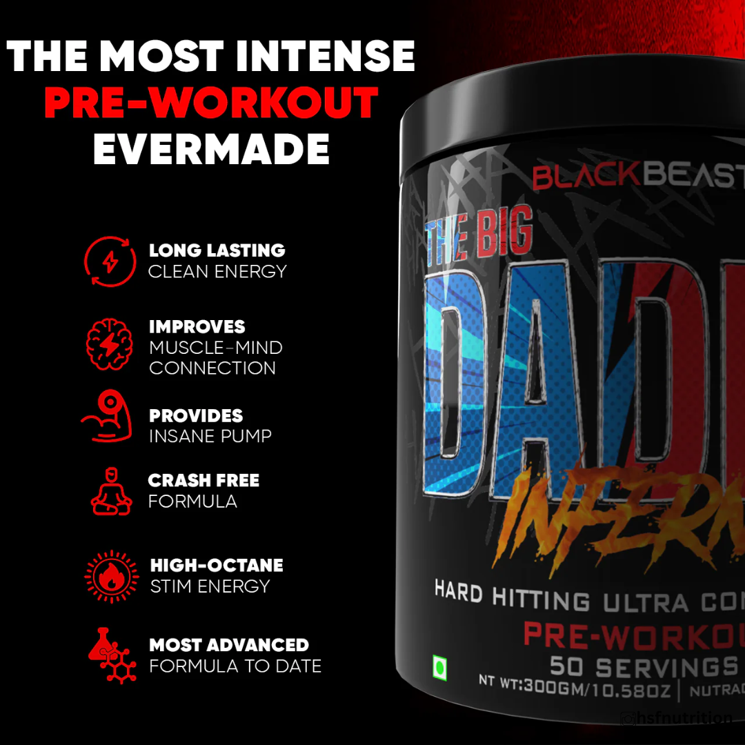 Black Beast The Big Daddy Inferno PreWorkout - 50 Servings, Psychopath Punch Black Beast