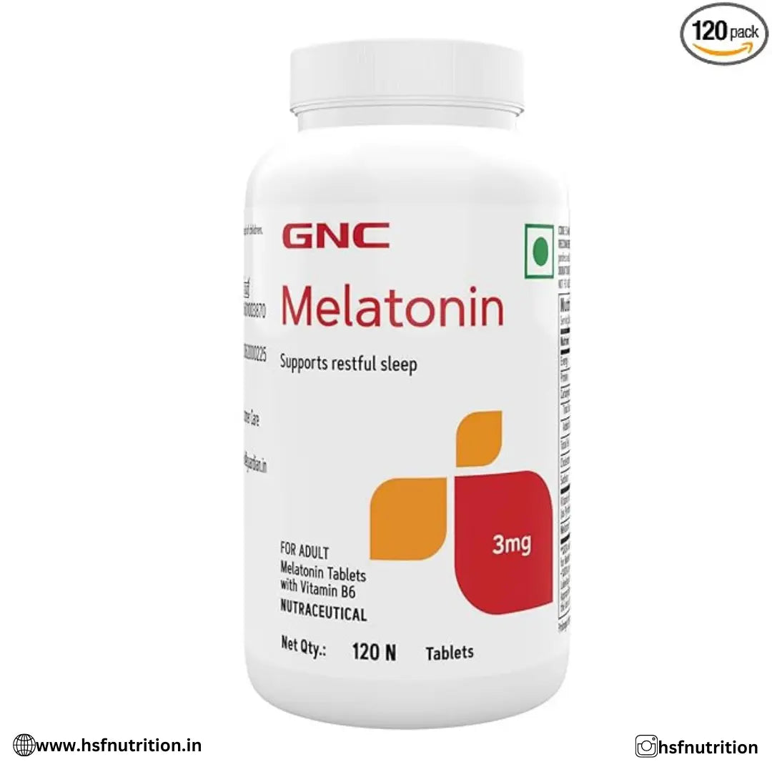 GNC Melatonin With Vitamin B6 - 120 Tablets | Promotes Restful Sleep & Relaxation - Hold Strong Fitness & Nutrition