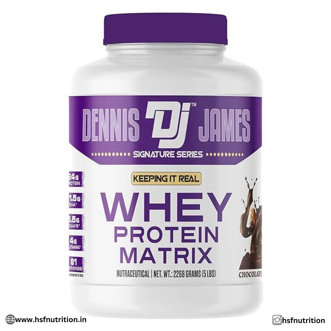 Dennis James DJ Whey Protein Matrix - Chocolate Fudge , 5 lbs (2268g), 81 Servings - Hold Strong Fitness & Nutrition