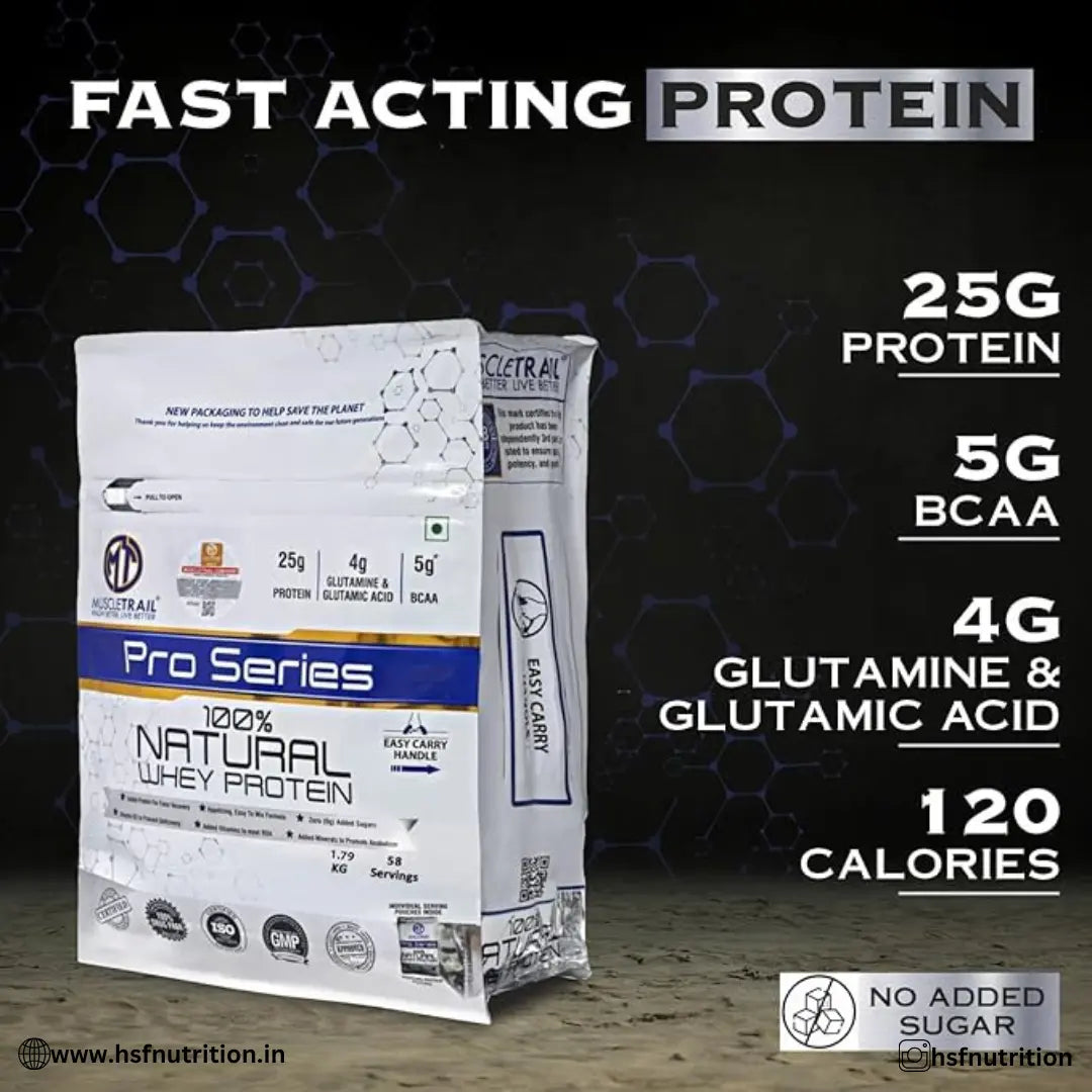 MuscleTrail Pro Series Whey Protein - 1.79Kg, Chocolate, 50 Pouches, 25gm - Hold Strong Fitness & Nutrition