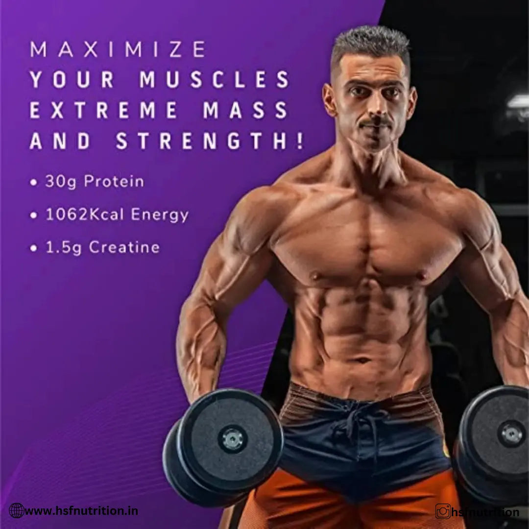 MuscleTech MassTech Extreme 2000 High Protein Mass & Weight Gainer - 3Kg, Triple Chocolate Brownie, 30g Protein - Hold Strong Fitness & Nutrition