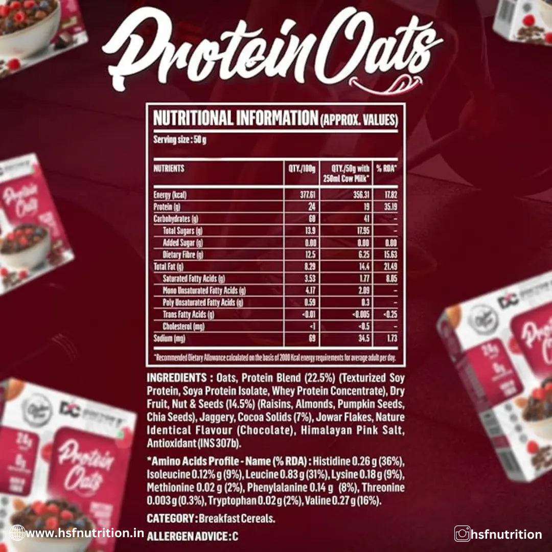 Doctors Choice High Protein DC Oats 1kg - Hold Strong Fitness & Nutrition