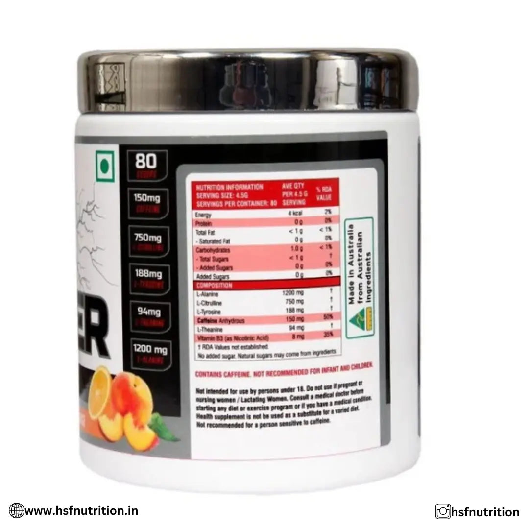 International Protein Black Ops War Hammer PreWorkout - 360g, 80 Serving, Peach Orange - Hold Strong Fitness & Nutrition