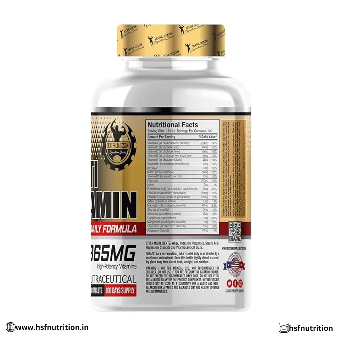 Dexter Jackson Multivitamin 865 MG - 100 Tablets - Hold Strong Fitness & Nutrition