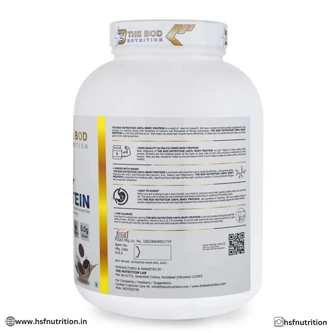 The Bod Nutrition 100% Whey Protein - 2kg, 25gm, Rich Chocolate The Bod Nutrition