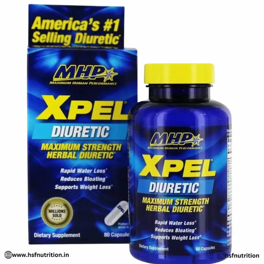 MHP Xpel Maximum Strength Diuretic Water Pills - 80 Capsules - Hold Strong Fitness & Nutrition