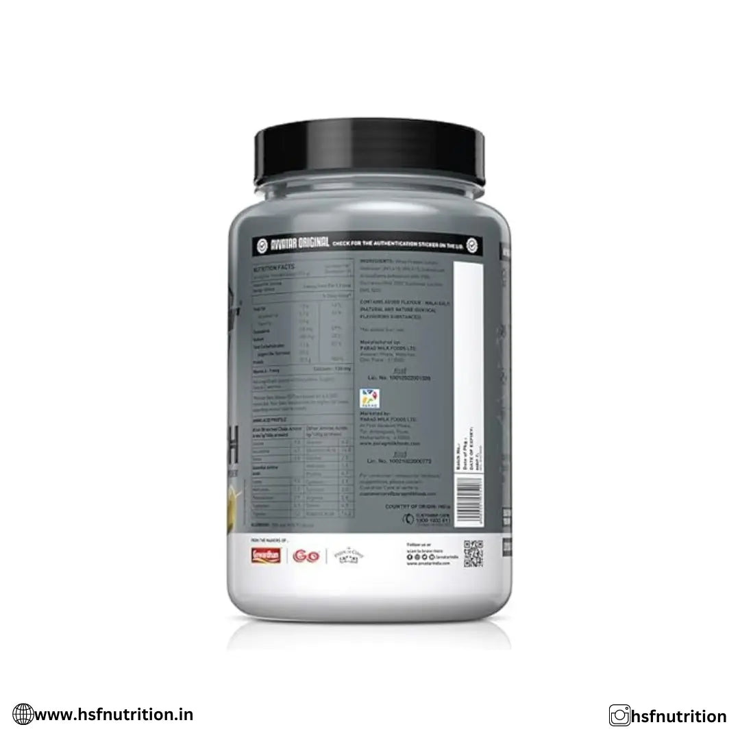 Avvatar Whey Isorich Protein - 1Kg, Malai Kulfi, 29gm, Isolate Protein - Hold Strong Fitness & Nutrition