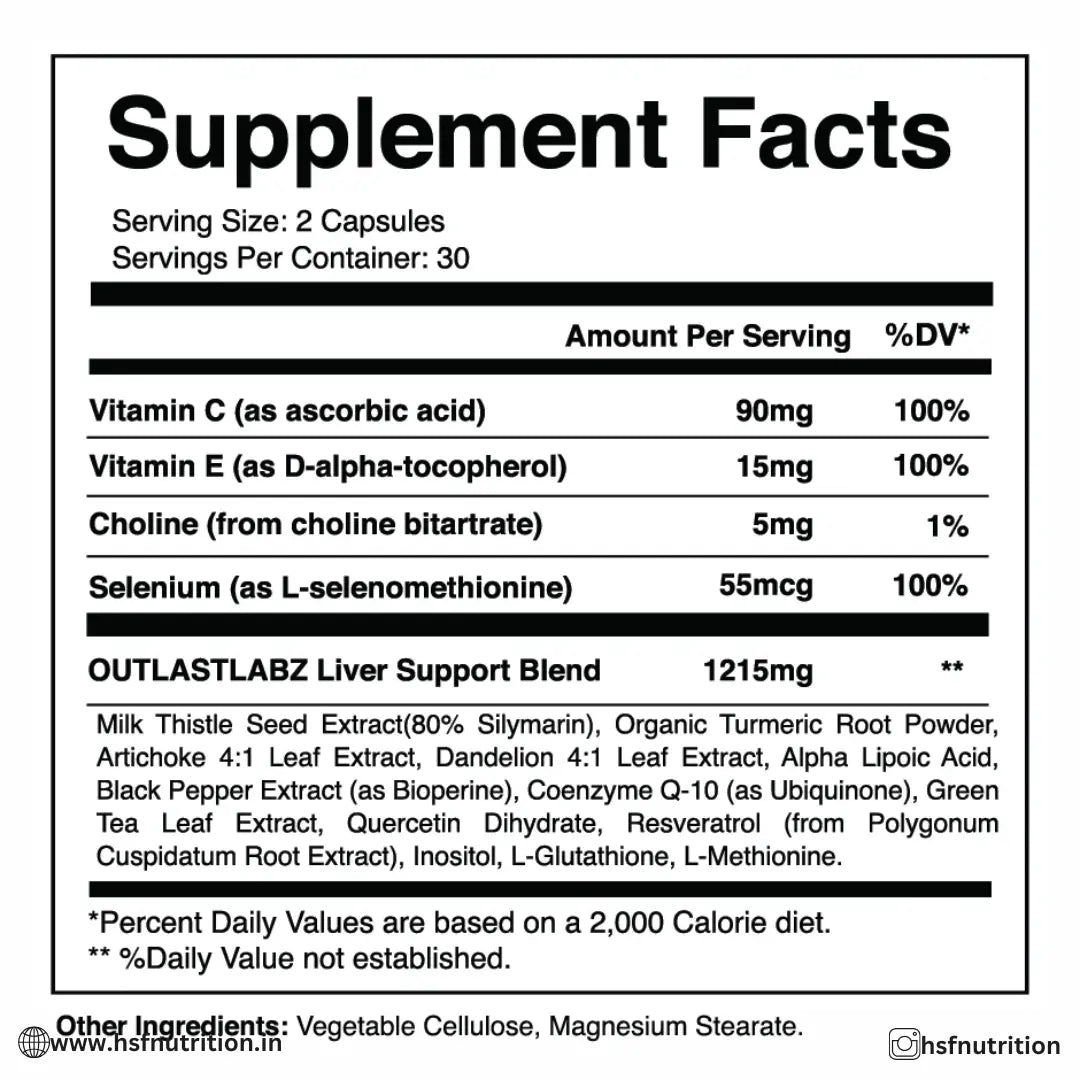 OUTLAST LABZ Liver Pro-X - 30 Tab, Advanced Liver Support Supplement - Hold Strong Fitness & Nutrition