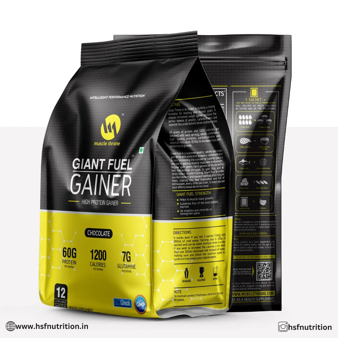 Muscle Throne Giant Fuel Gainer - 3.6 kg, Chocolate, Free Shaker Inside - Hold Strong Fitness & Nutrition
