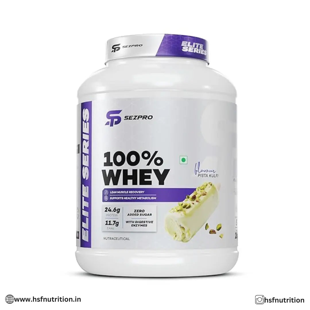 Sezpro Nutrition 100% Whey Protein - 2kg, Chocolate, 57 Serving, 24.6g Protein - Hold Strong Fitness & Nutrition
