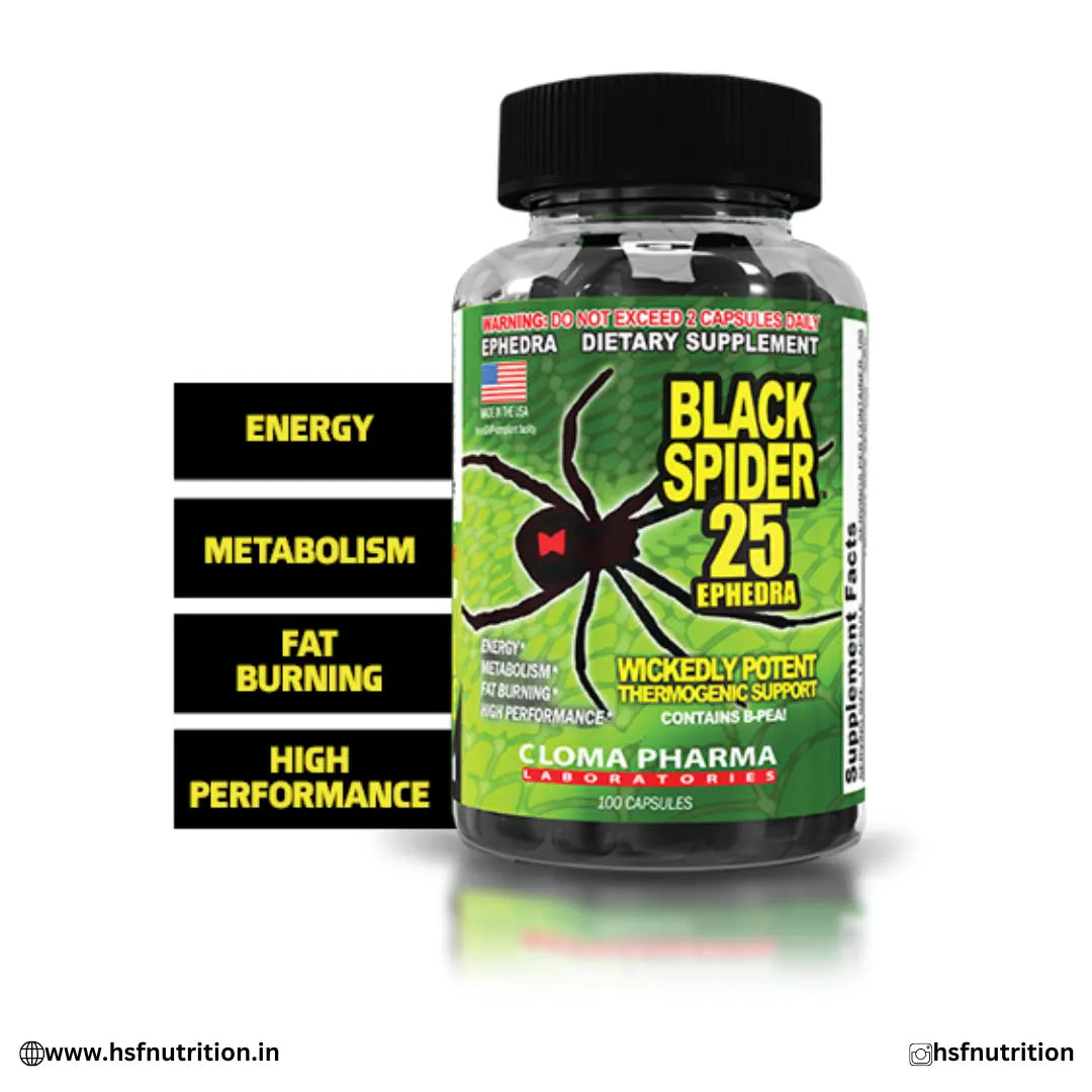 Cloma Pharma Black Spider Fat Burner  - 100 Capsules Cloma Pharma