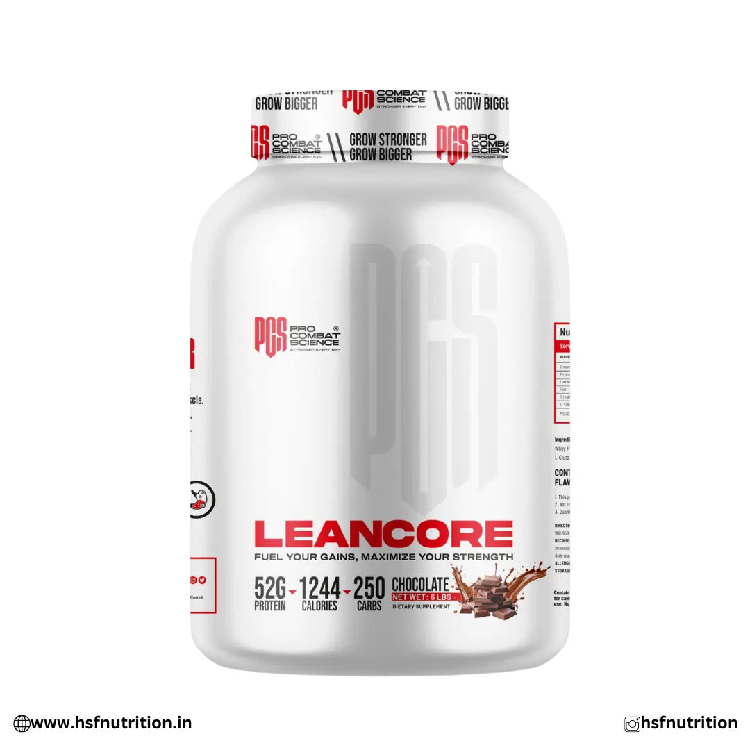 PCS LEANCORE Lean Mass Gainer - 2.7kg, Chocolate | High Protein High Calorie Weight Mass Gainer Powder Pro Combat Science