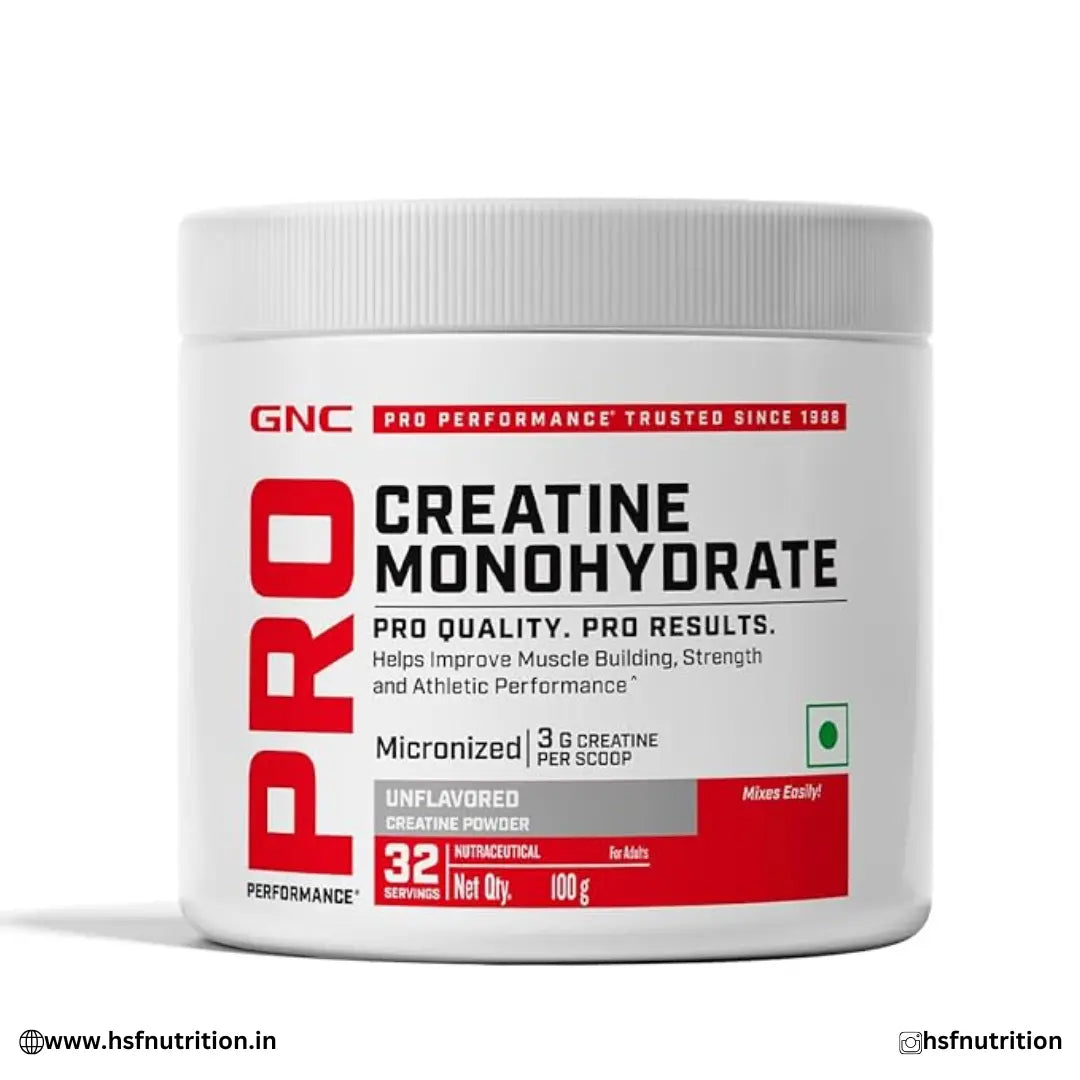 GNC Pro Performance Pure Micronized Creatine Monohydrate - 100 gm, 33 Serving, Unflavoured GNC