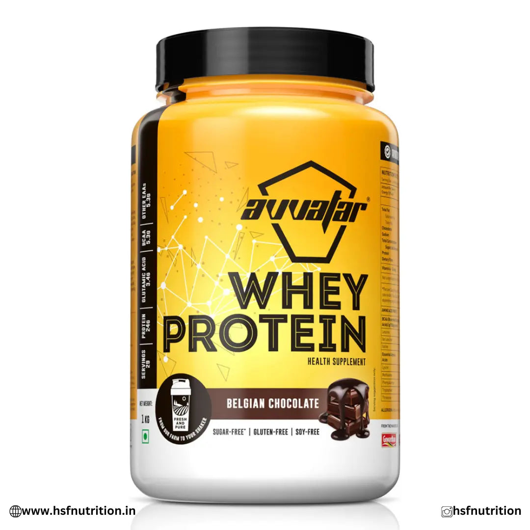 Avvatar Whey Protein - 1KG, Malai Kulfi, 28 GM Protein, Isolate & Concentrate Blend Avvatar