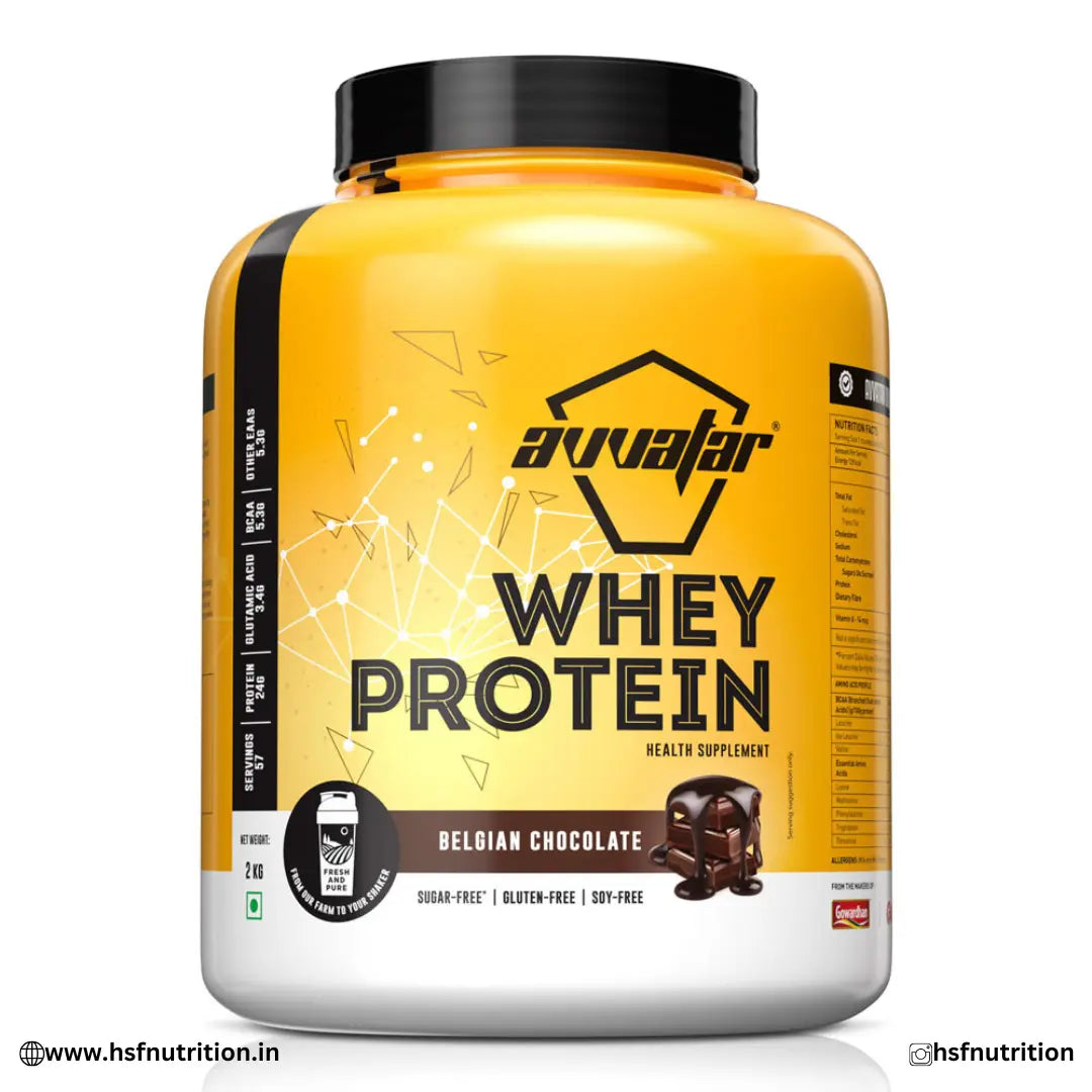 Avvatar Whey Protein - 2Kg, Malai Kulfi, 28gm Protein, Isolate & Concentrate Blend Avvatar