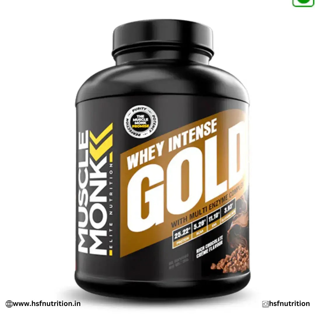 Muscle Monk Whey Intense Gold Protein – 2kg, 60 Servings Muscle Monk