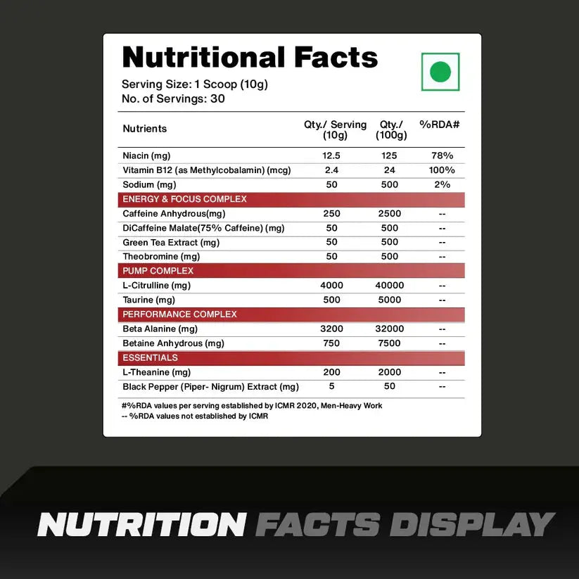 Sezpro Nutrition Vigor PreWorkout - 30 Serving, 300g, Watermelon - Hold Strong Fitness & Nutrition