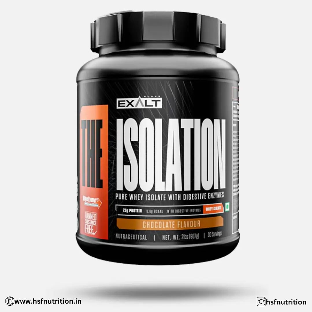 EXALT SUPPS The Isolation Whey Isolate with Digestive Enzymes - 30 Servings, 2 lbs / 907g (Chocolate) - Hold Strong Fitness & Nutrition
