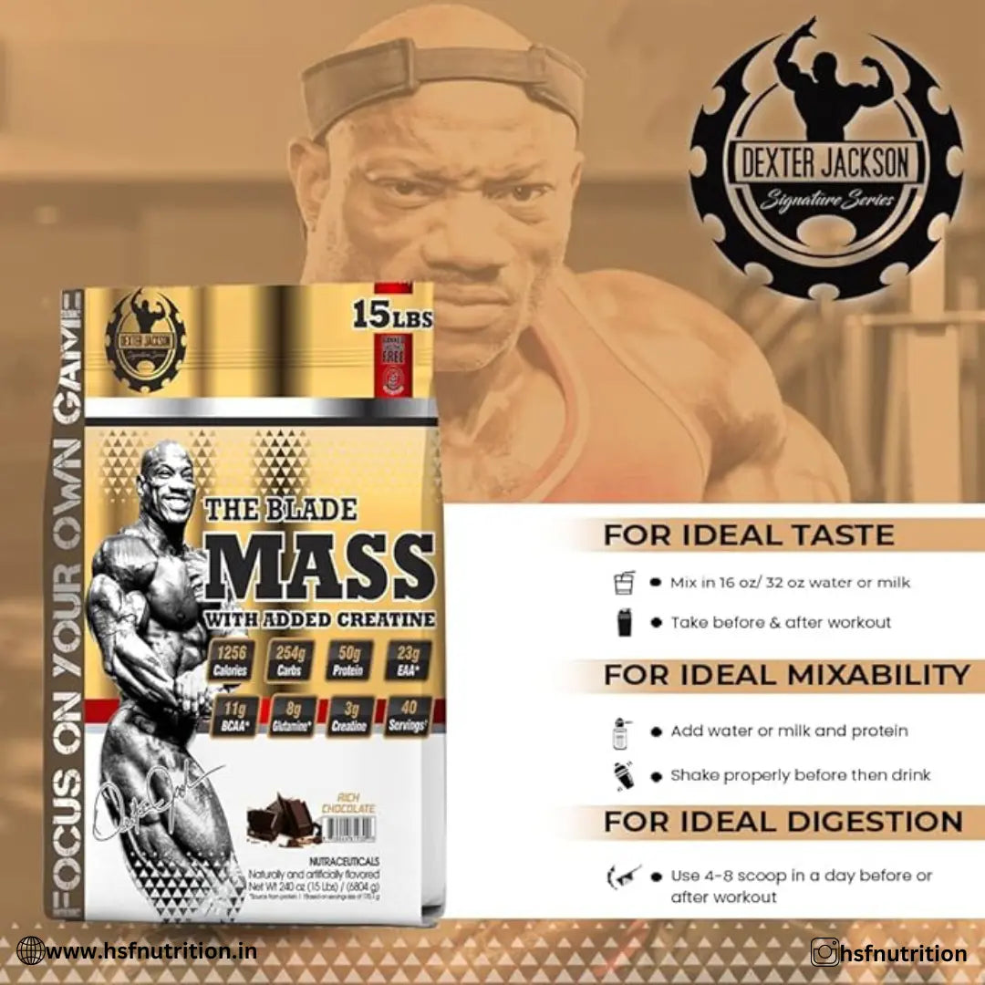 Dexter Jackson The Blade Mass Gainer - 6804g (15 lbs), Rich Chocolate - Hold Strong Fitness & Nutrition