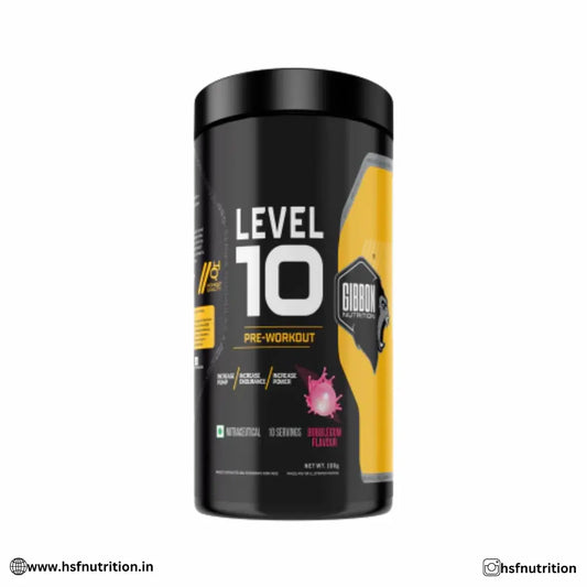 Gibbon Level 10 PreWorkout - 100gm, Fruit Punch - Hold Strong Fitness & Nutrition