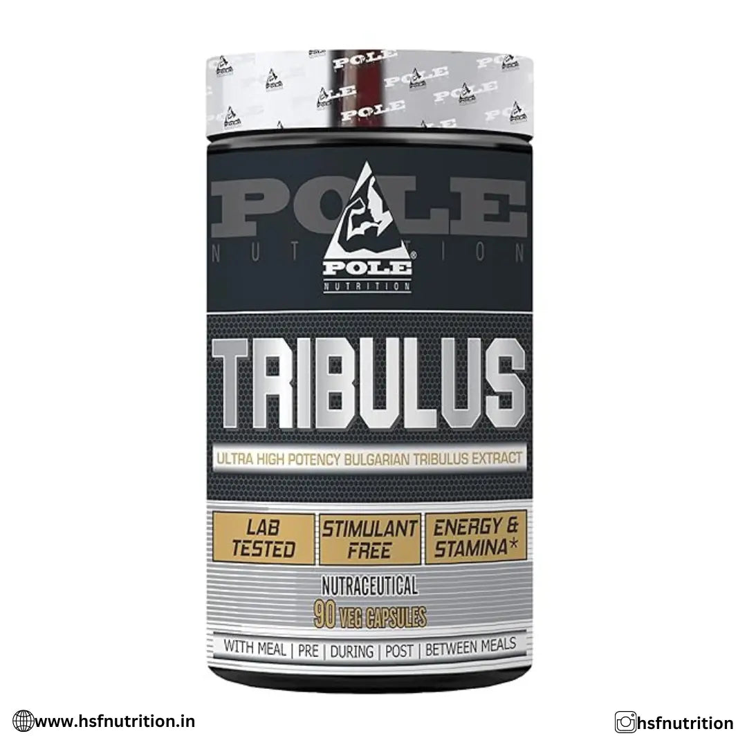 Pole Nutrition Tribulus Ultra High Potency Bulgarian Tribulus Extract  - 90 Veg Capsules - Hold Strong Fitness & Nutrition