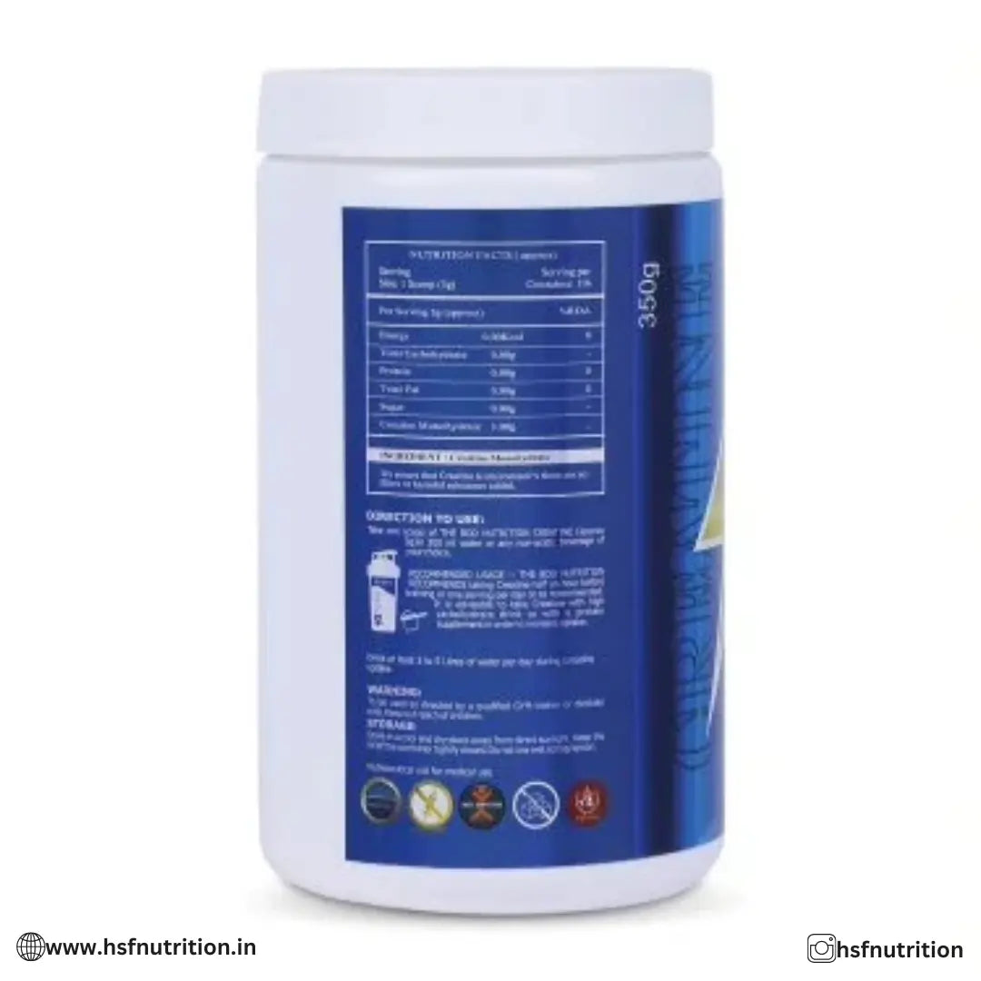 The Bod Nutrition Creatine Monohydrate - 350g, 116 Serving, Unflavored The Bod Nutrition